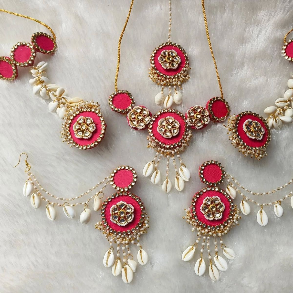 Shell Haldi Jewellery Set
