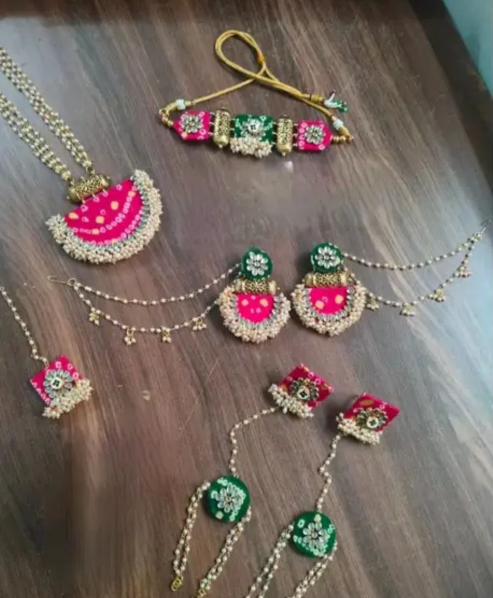 Jewellery Set Pink & Green